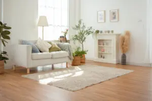 Bright living room with light-colored walls showing how natural light and interior paint color work together